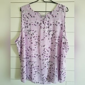 CJ Banks 3x plus size blouse lilac purple